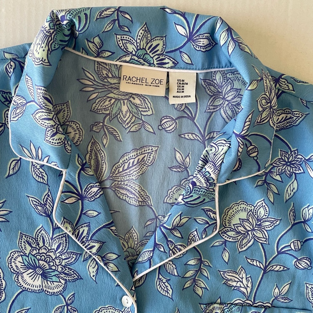 Rachel Zoe Blue Floral Pajama Set - Picture 2 of 6